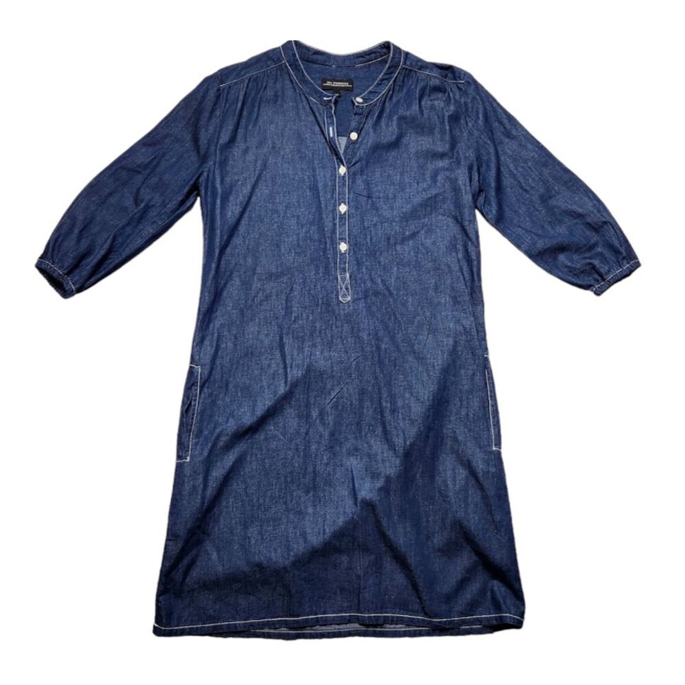 The Podolls Jean Shift Tunic Dress Size Small Pockets 3/4 Sleeve Light Weight